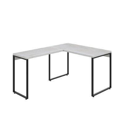 Mesa Em L Kuadra Office 120x150x75cm Snow - Est.preta Snow - Est.preta