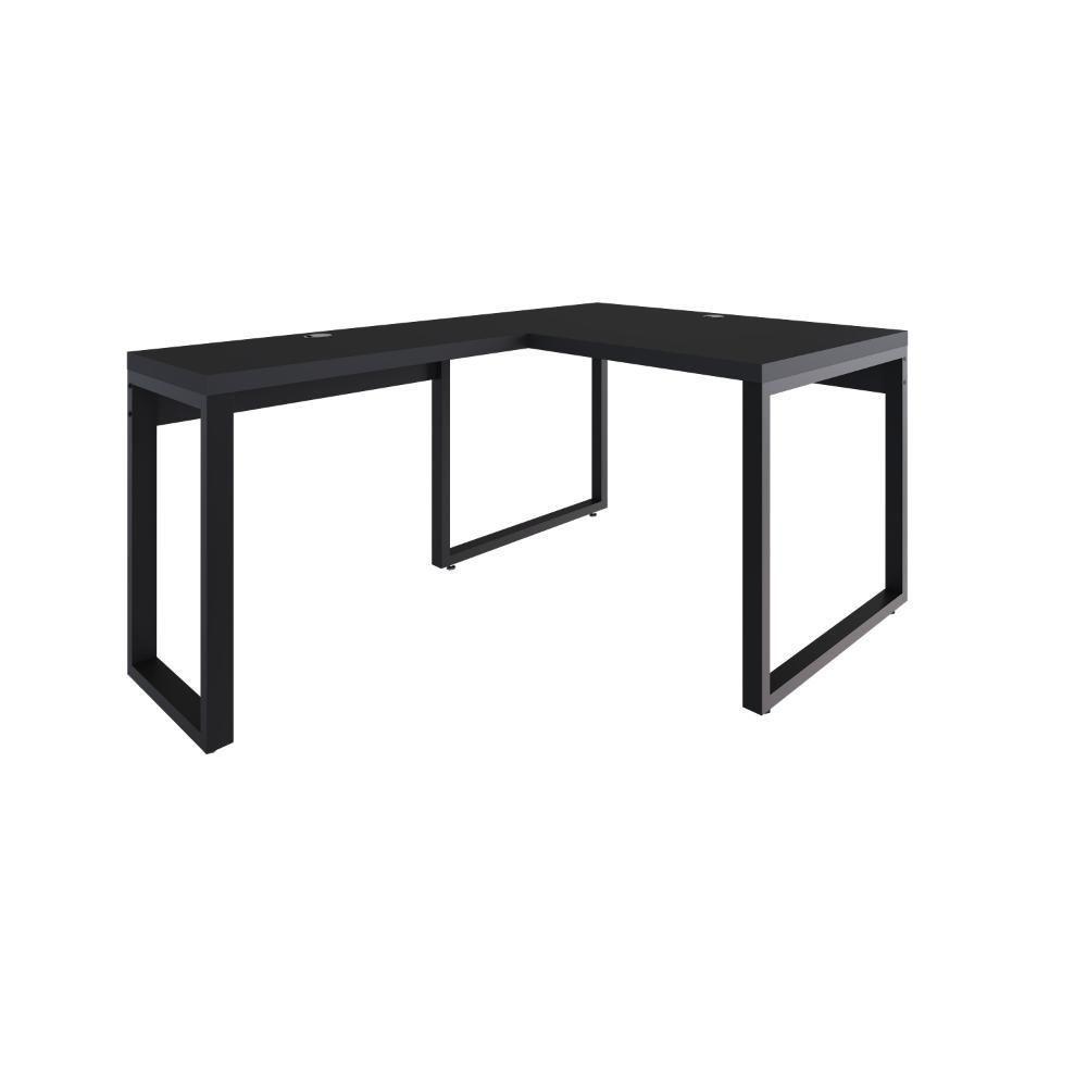 Mesa Em L Operacional 120x160x75cm Yon Preto Tx-est.preta Preto Tx-est.preta - 1
