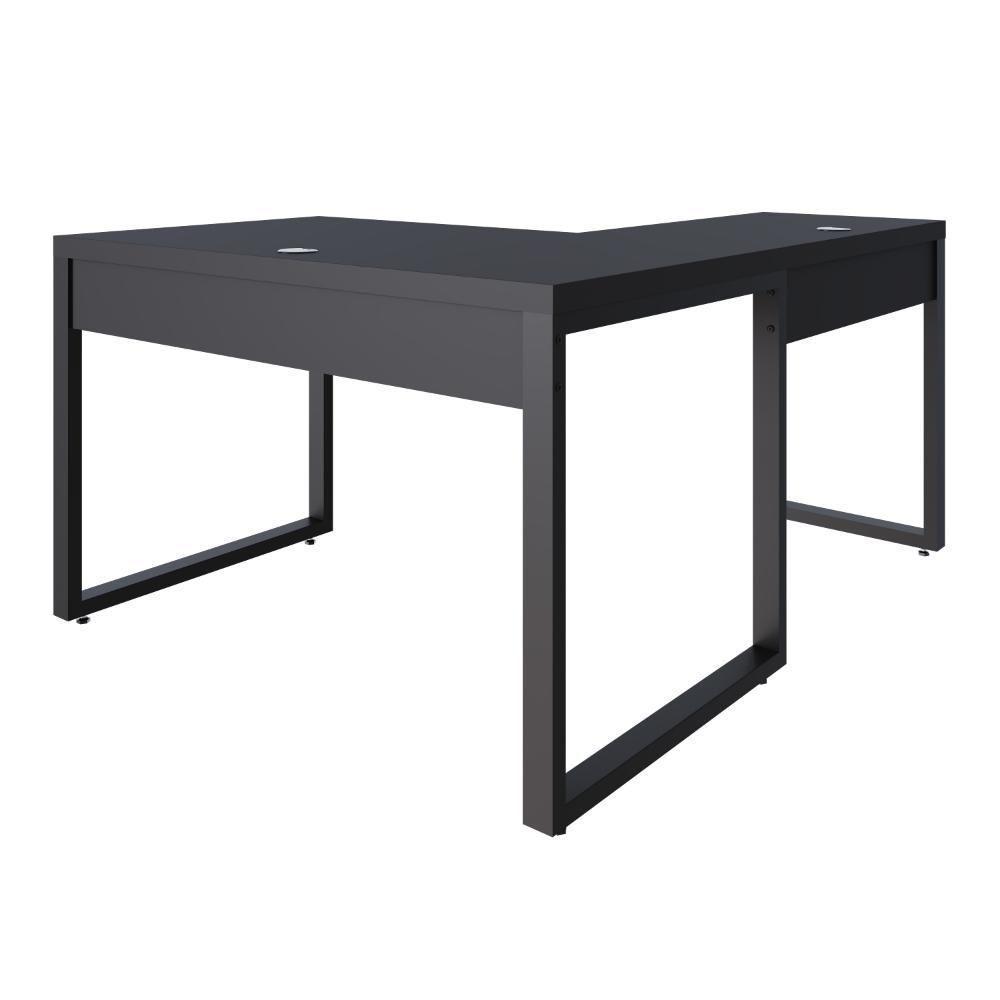 Mesa Em L Operacional 120x160x75cm Yon Preto Tx-est.preta Preto Tx-est.preta - 3
