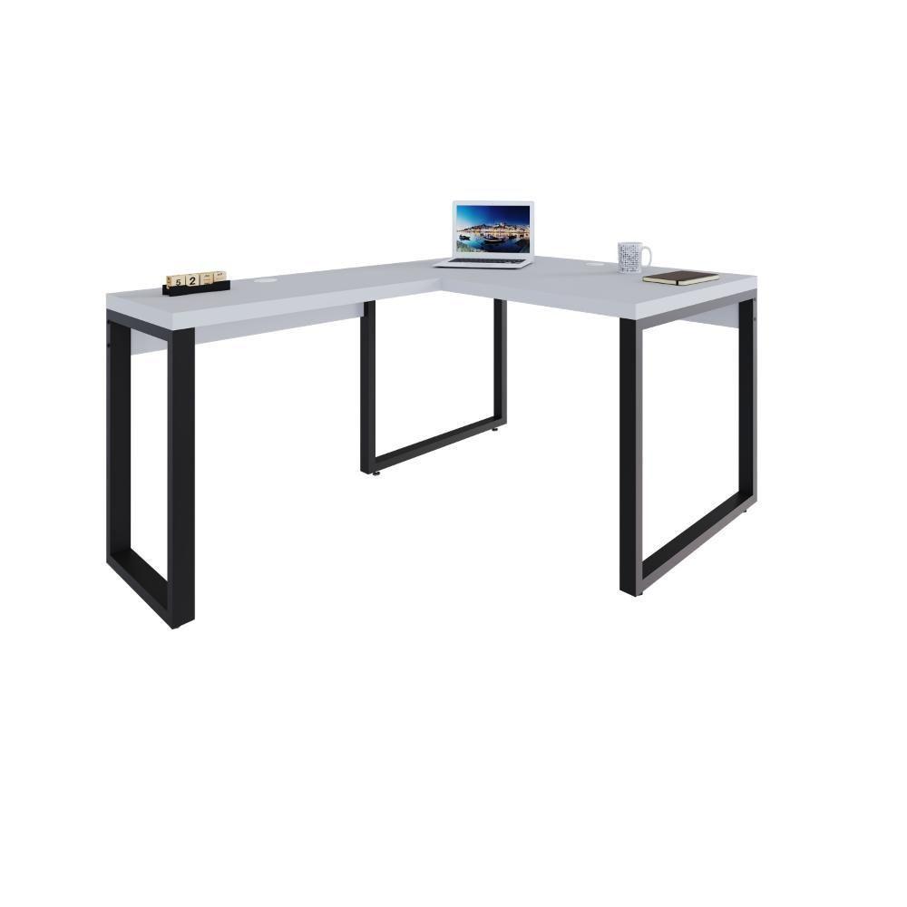 Mesa Em L Operacional 120x160x75cm Yon Branco Tx-est.preta Branco Tx-est.preta - 5