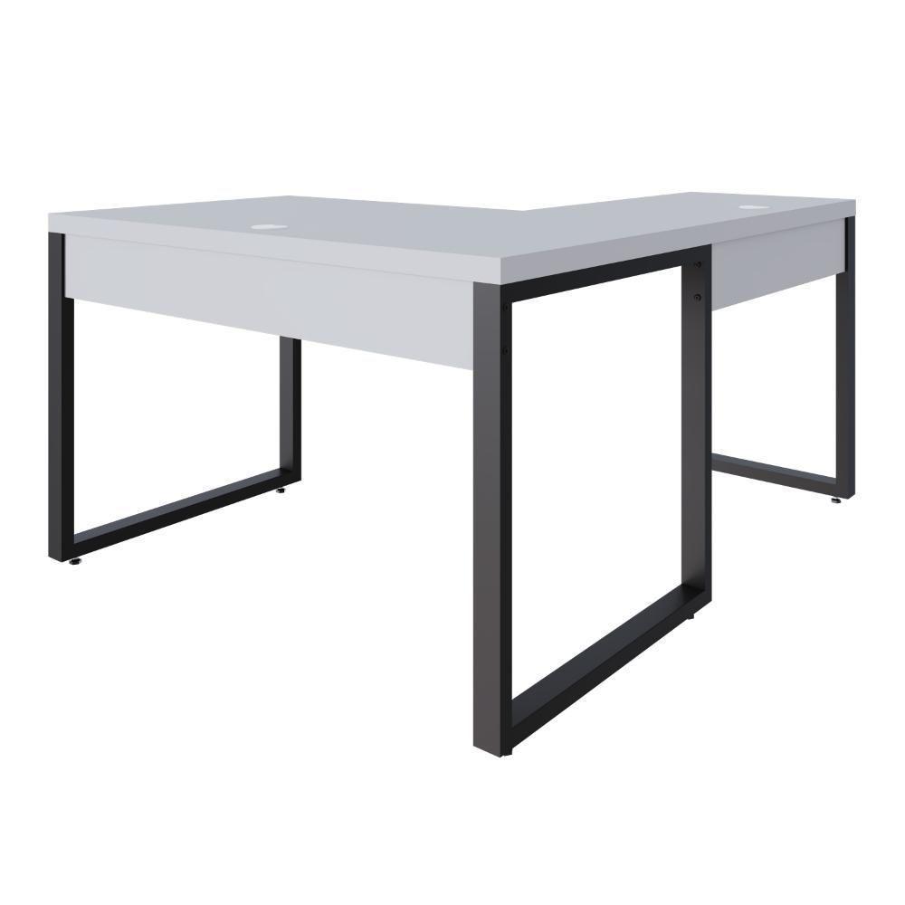 Mesa Em L Operacional 120x160x75cm Yon Branco Tx-est.preta Branco Tx-est.preta - 6