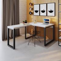 Mesa Em L Operacional 120x160x75cm Yon Branco Tx-est.preta Branco Tx-est.preta - 2