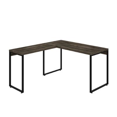 Mesa Em L Kuadra Office 135x150x75cm Carvalho Dark - Est.preta Carvalho Dark - Est.preta
