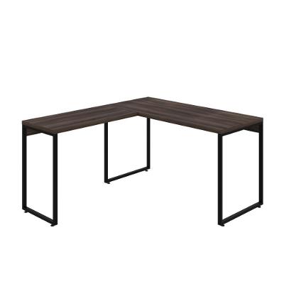 Mesa Em L Kuadra Office 135x150x75cm Nogal - Est.preta Nogal - Est.preta