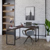 Mesa Em L Kuadra Office 120x150x75cm Nogal - Est.preta Nogal - Est.preta - 2