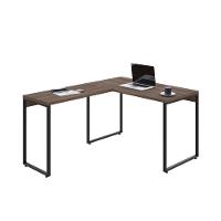 Mesa Em L Kuadra Office 120x150x75cm Nogal - Est.preta Nogal - Est.preta