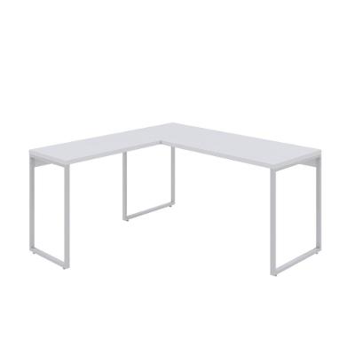Mesa Em L Kuadra Diretor 150x150x75cm Branco Chess - Est.branca Branco Chess - Est.branca