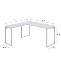 Mesa Em L Kuadra Diretor 150x150x75cm Branco Chess - Est.branca Branco Chess - Est.branca - 5