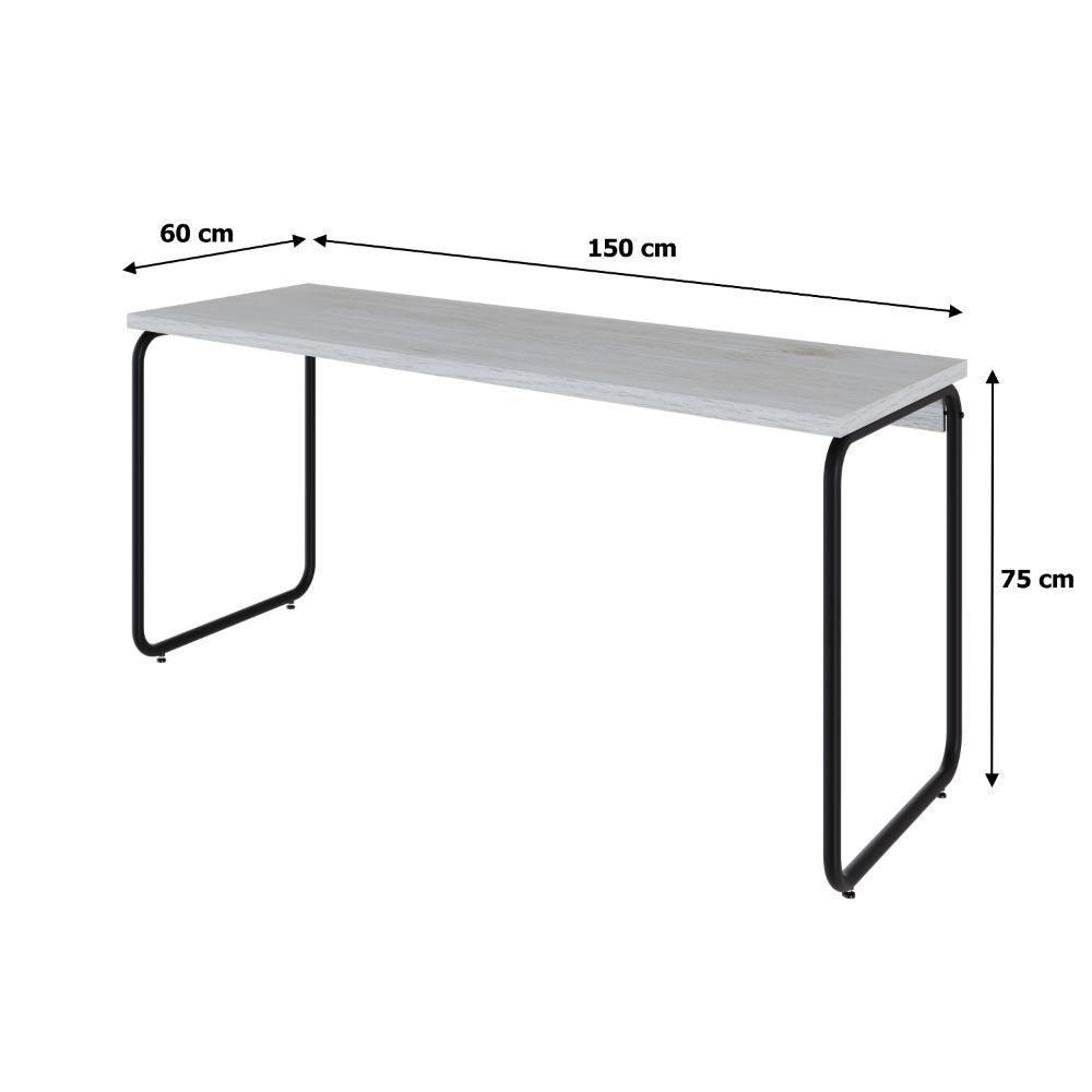 Mesa Office 150x60x75cm Round Snow - Est.preta Snow - Est.preta - 7