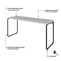 Mesa Office 150x60x75cm Round Snow - Est.preta Snow - Est.preta - 3