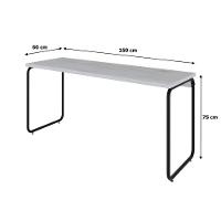 Mesa Office 150x60x75cm Round Snow - Est.preta Snow - Est.preta - 7