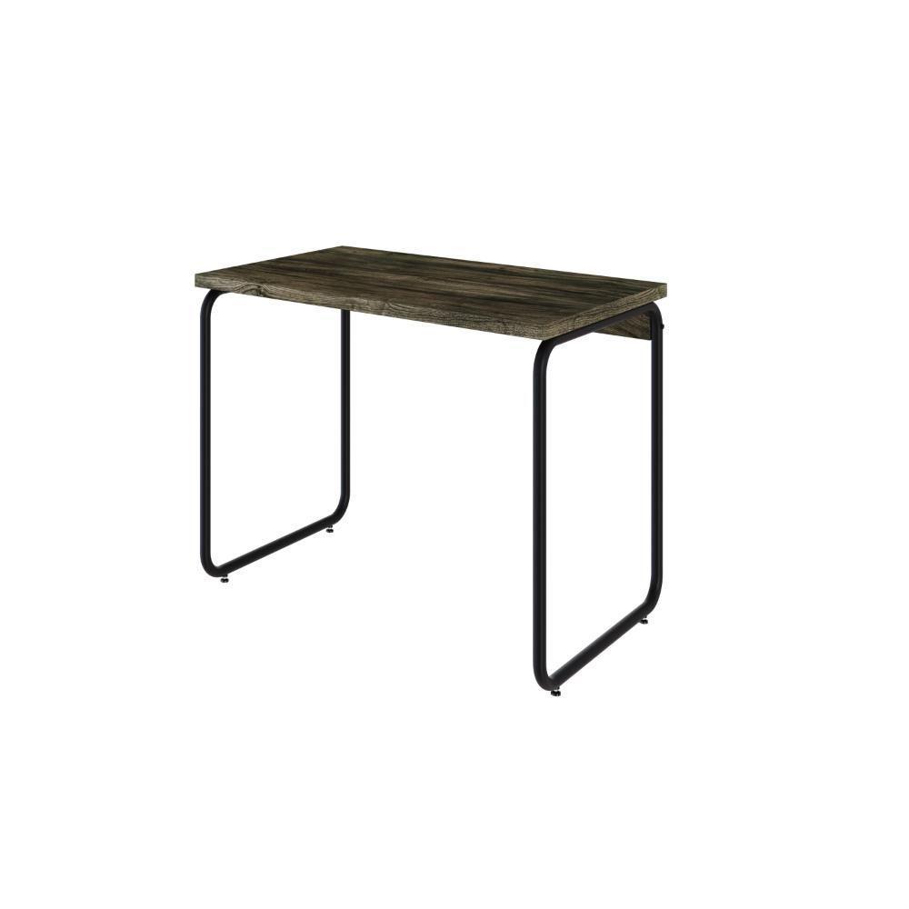 Mesa Office 90x60x75cm Round Carvalho Dark - Est.preta Carvalho Dark - Est.preta - 1