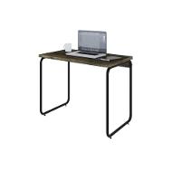 Mesa Office 90x60x75cm Round Carvalho Dark - Est.preta Carvalho Dark - Est.preta - 5