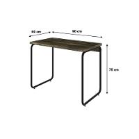 Mesa Office 90x60x75cm Round Carvalho Dark - Est.preta Carvalho Dark - Est.preta - 7