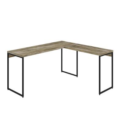 Mesa Em L Dynamica Diretor 150x140x75cm Carvalho - Est.preta Carvalho - Est.preta