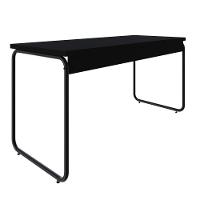 Mesa Office 150x60x75cm Round Preto ônix - Est.preta Preto ônix - Est.preta - 6