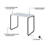 Mesa Office 90x60x75cm Round Branco Chess - Est.preta Branco Chess - Est.preta - 3