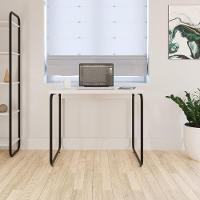 Mesa Office 90x60x75cm Round Branco Chess - Est.preta Branco Chess - Est.preta