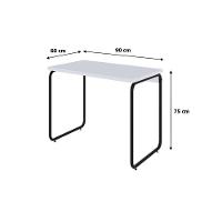 Mesa Office 90x60x75cm Round Branco Chess - Est.preta Branco Chess - Est.preta - 7
