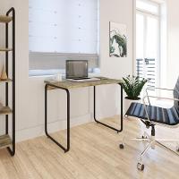 Mesa Office 90x60x75cm Round Carvalho - Est.preta Carvalho - Est.preta - 2