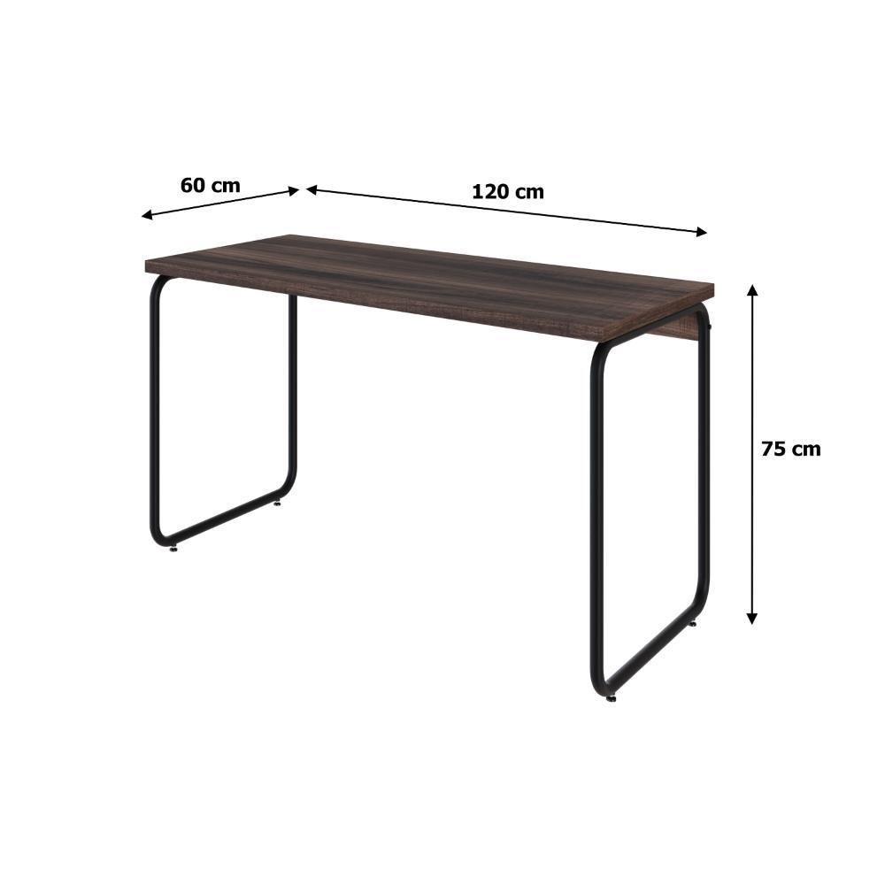 Mesa Office 150x60x75cm Round Nogal - Est.preta Nogal - Est.preta - 7
