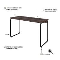 Mesa Office 150x60x75cm Round Nogal - Est.preta Nogal - Est.preta - 3