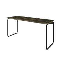 Mesa Office 150x60x75cm Round Carvalho Dark - Est.preta Carvalho Dark - Est.preta - 1