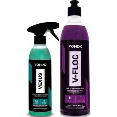 Kit Vexus Limpador De Motor E Rodas + V-floc 500ml Lavagem