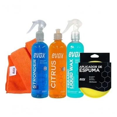 Kit Limpeza Evox Shampoo Cera Limpador + Flanela