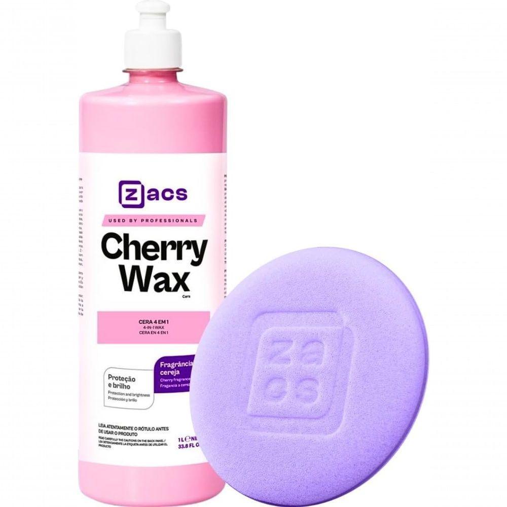 Cera Limpadora Cherry Wax 1l Zacs Brilho Protecao Aplicador - 1