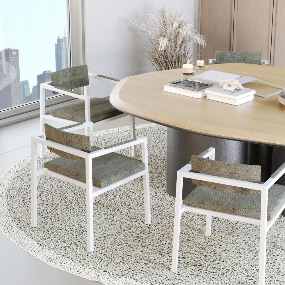 Poltrona Noah Fixa C-4 Pés 78 X 60,5 X 60,5 Cm Pés Brancos. Lautrec Marrom Lautrec Marrom - 2