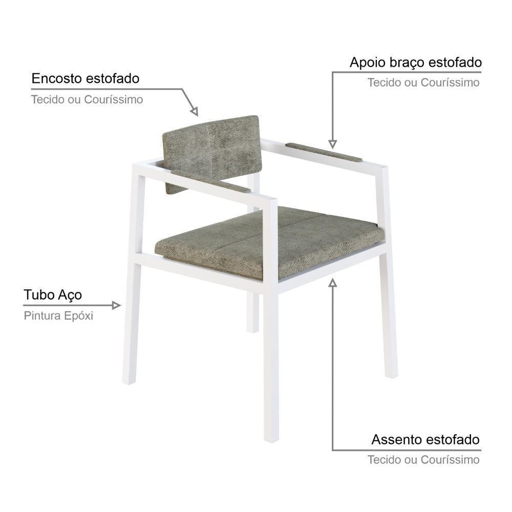 Poltrona Noah Fixa C-4 Pés 78 X 60,5 X 60,5 Cm Pés Brancos. Lautrec Marrom Lautrec Marrom - 3