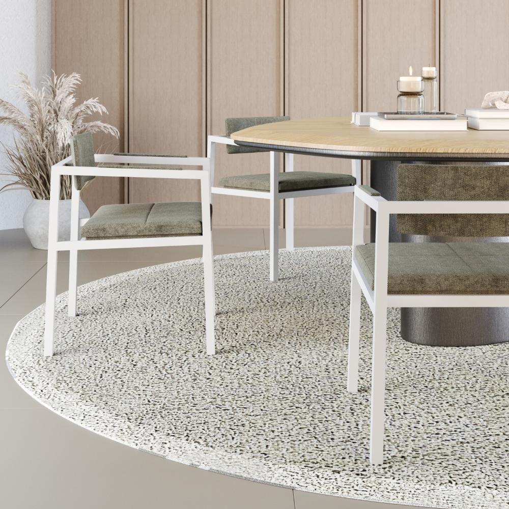 Poltrona Noah Fixa C-4 Pés 78 X 60,5 X 60,5 Cm Pés Brancos. Lautrec Marrom Lautrec Marrom - 4