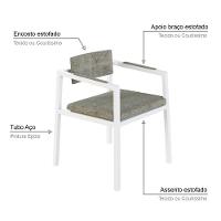 Poltrona Noah Fixa C-4 Pés 78 X 60,5 X 60,5 Cm Pés Brancos. Lautrec Marrom Lautrec Marrom - 3