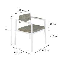 Poltrona Noah Fixa C-4 Pés 78 X 60,5 X 60,5 Cm Pés Brancos. Lautrec Marrom Lautrec Marrom - 7