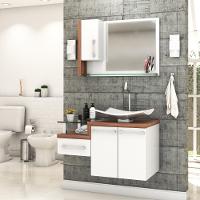 Conjunto Balcão C-cuba F44 E Espelheira Legno 830 Branco Chess C-carvalho Dark Branco Chess C-nogal - 6