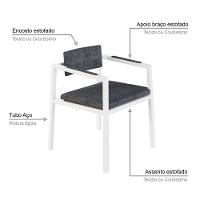 Poltrona Noah Fixa C-4 Pés 78 X 60,5 X 60,5 Cm Pés Brancos. Lautrec Grafite Lautrec Grafite - 3