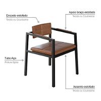 Poltrona Noah Fixa C-4 Pés 78 X 60,5 X 60,5 Cm. Courino Whisky Courino Whisky - 3