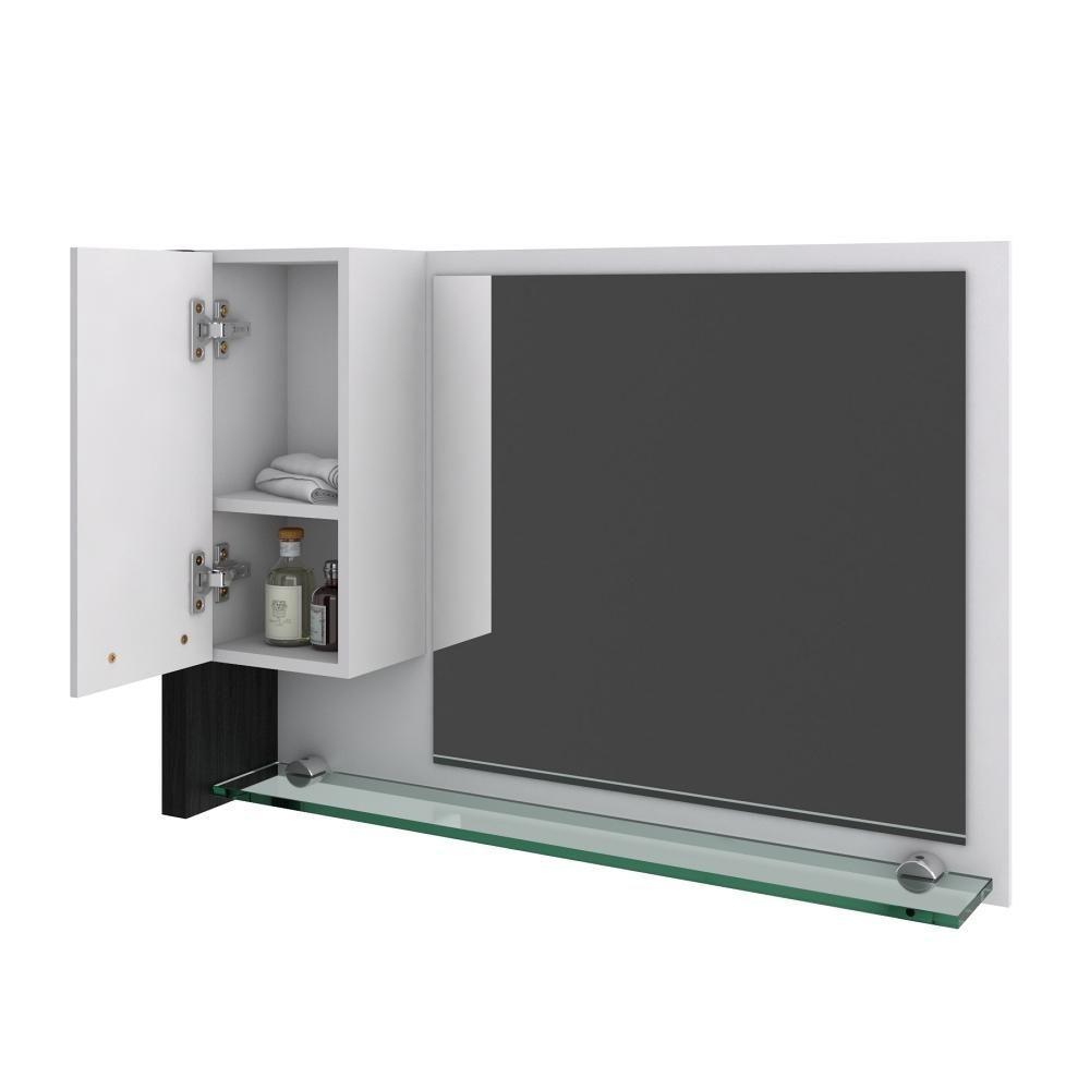 Conjunto Balcão C-cuba F44 E Espelheira Legno 830 Branco Chess C-nogal Branco Chess C-preto ônix - 6