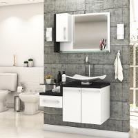 Conjunto Balcão C-cuba F44 E Espelheira Legno 830 Branco Chess C-nogal Branco Chess C-preto ônix - 3