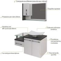 Conjunto Balcão C-cuba F44 E Espelheira Legno 830 Branco Chess C-nogal Branco Chess C-preto ônix