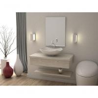 Conjunto Bancada C-cuba L42, Prateleira E Espelheira Metrópole 806 Preto ônix Snow - 3