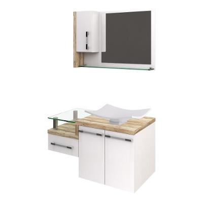 Conjunto Balcão C-cuba F44 E Espelheira Legno 830 Branco Chess C-branco Chess Branco Chess C-carvalho