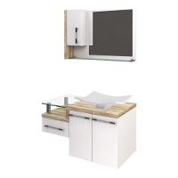 Conjunto Balcão C-cuba F44 E Espelheira Legno 830 Branco Chess C-branco Chess Branco Chess C-carvalho - 1