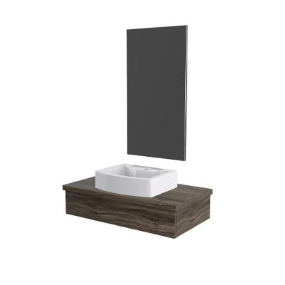Conjunto Bancada C-cuba Aria 41 E Espelheira Metrópole 801 Carvalho Carvalho Dark