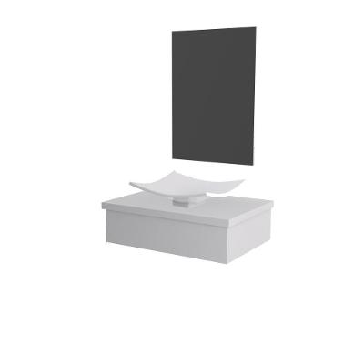 Conjunto Bancada C-cuba F44 E Espelheira Metrópole 601 Perffect Acetinado Branco Chess
