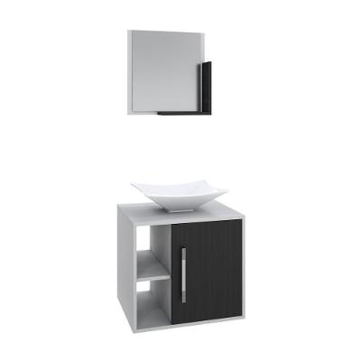 Conjunto Balcão C-cuba L38 E Espelheira Soft 500 Branco Chess C-nogal Branco Chess C-preto ônix