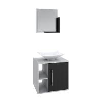 Conjunto Balcão C-cuba L38 E Espelheira Soft 500 Branco Chess C-nogal Branco Chess C-preto ônix - 1