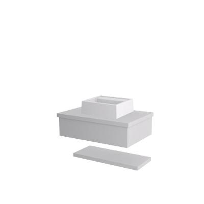 Conjunto Bancada C-cuba Q32 E Prateleira Metrópole 605 Perffect Acetinado Branco Chess