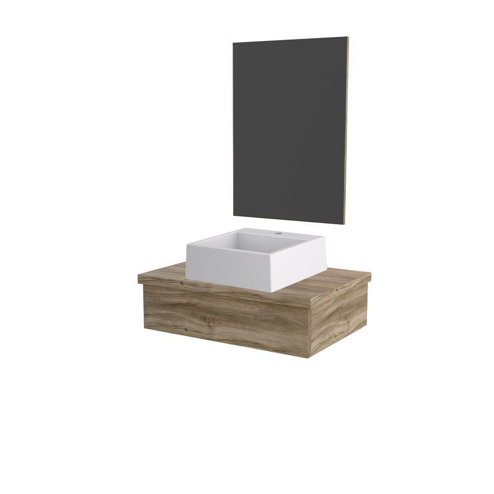 Conjunto Bancada C-cuba Q355 E Espelheira Metrópole 601 Branco Chess Carvalho - 1